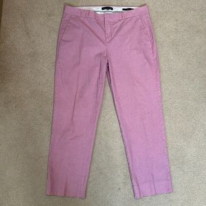 Banana Republic Red and Pink Plaid Avery Straight Pants/Trousers.  Size 8